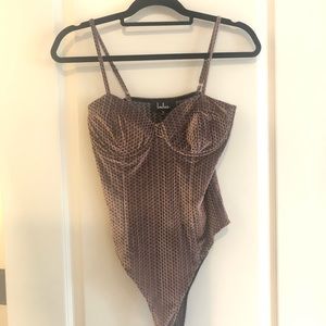 Lulu’s velvet bodysuit